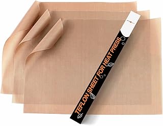 HTVRONT Teflonfolie PTFE 30 x 40 cm Wiederverwendbar | Dauerbackfolie, Backpapier, Hitze Druck Tr…