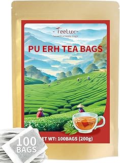 TeeLux Pu Erh Tee Beutel 100 Stück, Vegan, Fermentations Pu Er Tee aus Yunnan, China, Weicher & …