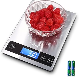 Küchenwaage Digitale 15 kg, Küchenwaage Digital Wasserdicht mit LCD-Anzeige, Multifunktions-Leb…