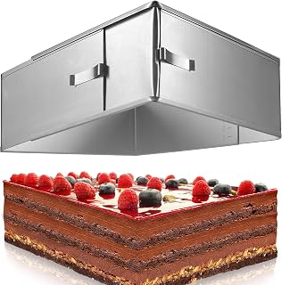 4smile Backrahmen rechteckig verstellbar, 8 cm | Edelstahl Backform rechteckig – Kuchenform eckig…