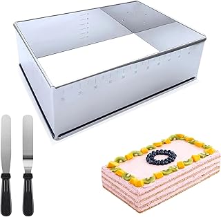 Backrahmen Rechteckig Verstellbar – 8cm Edelstahl Backrahmen Eckig Verstellbar Tortenring Hohe Wi…