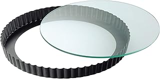 ORIGINAL KAISER Quicheform mit Glas-Hebeboden Ø28cm, Legierter Stahl, Schwarz, 1 – Pack
