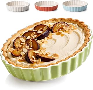 Praknu Tarteform Keramik 28 cm – Quicheform – Tarte Tatin Form Hoher Rand | Nichts klebt an d…