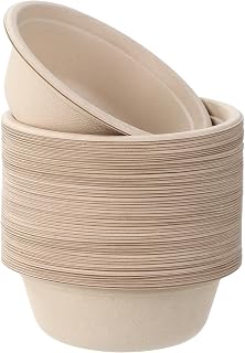 50 Stück 500ML Einwegpapierschalen, Umweltfreundliche Einwegschalen, Einweg Suppenschalen, Papps…