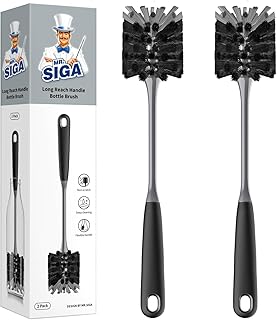 MR.SIGA Flaschenbürste mit langem Stiel und kratzfreier Bürste | 2er-Pack Flaschenbürsten zum …