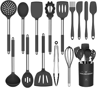 Küchenutensilien-Set, 15-teilig Silikon Küchenhelfer Set, Antihaft Hitzebeständiger Kochutensi…