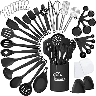 43 Stück Küchenhelfer Set, Silikon Kochutensilien Kochbesteck Set, Hitzebeständiger Kochgeschi…