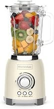 Retro Standmixer 1,5L mit Glaskanne – 800W Mixer mit Eiscrusher, Smoothie- & Pulse-Funktion, Beige