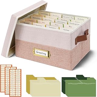 Vienrose Grußkarten-Organizer faltbare Fotoaufbewahrungsbox | 20 herausnehmbaren Trennwänden 84…