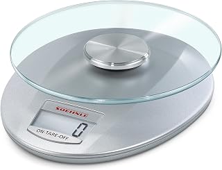 Soehnle Digitale Küchenwaage Roma Silver, bis 5 kg Tragkraft | Haushaltswaage mit abnehmbarem Wi…
