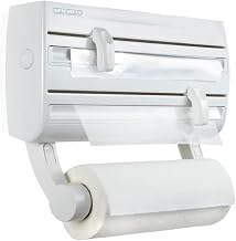 Leifheit Wandrollenhalter Parat F2, Folienschneider für 3-Rollen, weiß | Für Alufolie, Frischh…