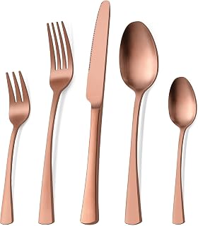 Bestdin Besteck Set 6 Personen, 30 teilig Edelstahl Besteckset Roségold Matt Essbesteck Set mit …