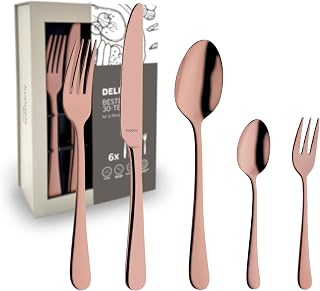 Kuppels Delia Besteck Set 30-tlg für 6 Personen, PVD Rose, Edelstahl 18/0 | Hochglanzpoliertes, …