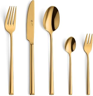 Paul Wirths VIVENDI Besteck Set 30-tlg., 18/10 Edelstahl Gold | rostfrei, spülmaschinenfest, ele…