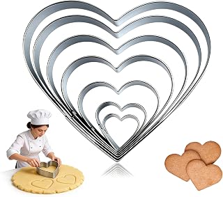 Herz Ausstecher Set 7 Edelstahl Groß 2.5-12.5cm Für Plätzchen Kekse Backen Valentinstag Ostera…