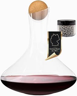 Intirilife Glas Karaffe mit 1.8 Liter für Rotwein mit Reinigungsperlen – Dekantierkapazität 750…