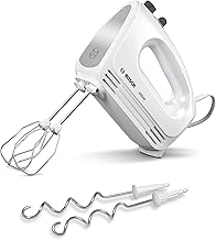 Bosch Handrührgerät, 2 Rührbesen, 2 Knethaken, Edelstahl, spülmaschinenfest, 4 Stufen, Turbos…