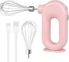 Kabelloser Handmixer Elektrischer: Mini-Handrührer mit 4 Stufen & 2 Schneebesen, Elektromixer US…