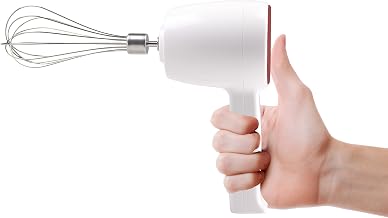 BEPER P102SBA007 Kabellose wiederaufladbare Handmixer,20W,2 Edelstahl-Schwingbesen, 5 Geschwindig…