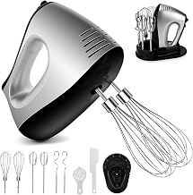 Handmixer Handrührgerät 500 W mit 5 Geschwindigkeiten & Turbinenfunktion | Kein Spritzen inklus…