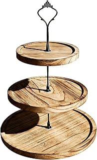 Etagere 3 Etagen, Tortenständer Ø24.5cm,H:36cm, Servierplatte Akazienholz | Servierständer mit…