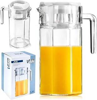 Vilde Glaskaraffe Mit Deckel 1,5 L – Hochwertiger Wasserkrug Aus Transparentem Glas – Praktischer…