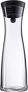 WMF Basic Wasserkaraffe aus Glas, 1 Liter, Glaskaraffe mit Deckel, Silikondeckel, CloseUp-Verschl…