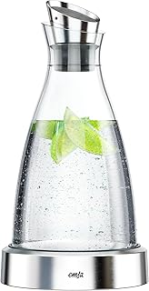 Emsa 505219 Flow Kühlkaraffe | Formschönes Design | Kühlleistung für 4h | Kühlpad | Glas und…