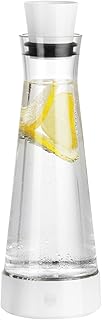 Emsa 515475 Flow Slim Friends Glaskaraffe | mit Kühlelement | 1 Liter | Automatische Verschlussk…