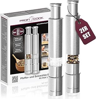 ProfiCook® Salz und Pfefferstreuer | Pfeffermühle | Salz und Pfeffermühle | 2er Set | Salzstre…