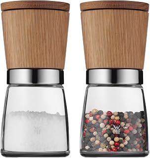 WMF Ceramill Nature Salz und Pfeffermühle Set 2-teilig, Gewürzmühle holz, unbefüllt, für Sal…