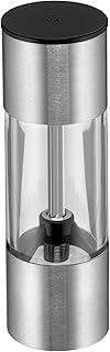 WMF Mini Gewürzmühle klein 11 cm unbefüllt, Cromargan Edelstahl, Grinder, Glas, Keramikmahlwer…