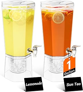 Lifewit 2 x 4L Getränkespender mit Zapfhahn, Kunststoff Beverage Dispenser | Trinksäule mit Sch…