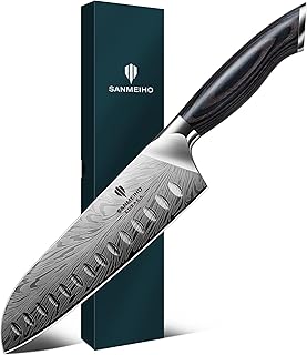 SANMEIHO Santokumesser Japanisch 18cm Pulverstahl, Kochmesser Küchenmesser | Profi Allzweckmesse…