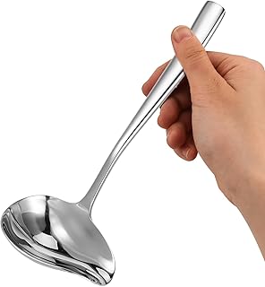 Saucenlöffel Suppenkelle mit Ausgießer 18,5 cm Edelstahl Schöpflöffel Kleine Kelle Soßenkell…