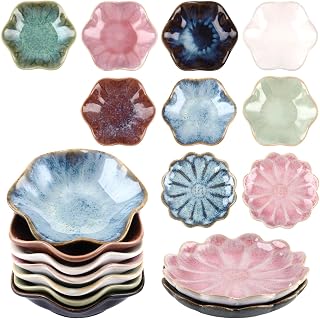 STARVAST 9 PCS Keramik Dipschalen, Saucenschalen für Sushi, Dipschalen Blume Form, Gewürzschale…