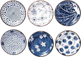 Keramik dipschalen im Japanisch,Blau und Weiß 90ml Saucenschalen für Sushi, Saucen, Snack,Öl u…