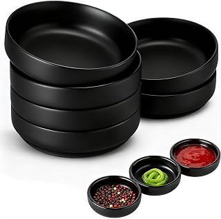 Schwarz Dipschalen Set, Dip Schälchen set6, 8,7 x 2,5 cm Sojasauce Schälchen, Dipschälchen Kle…