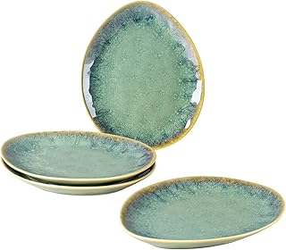 Henten Home Spezielle Teller, Snack- & Dipschalen aus Steingut – 20x17cm für 4 Personen, Frühst…