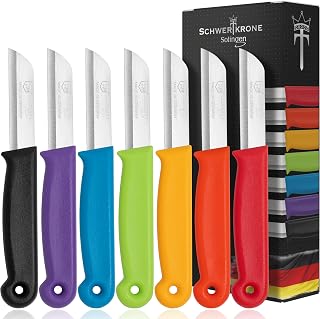 Schwertkrone® Schälmesser 7er Set [MADE IN SOLINGEN – GERMANY] – Gemüsemesser Obstmesser – Kü…