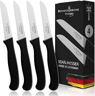 Schwertkrone® Schälmesser 4er Set [MADE IN SOLINGEN – GERMANY] – Gemüsemesser Obstmesser – Kü…