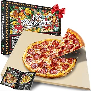 Heidenfeld XXL Pizzastein | 46.5 x 35.5 x 1.5 cm | Rechteckig | Pizza Stein für Backofen & Grill…