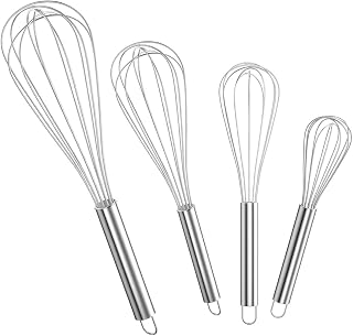 4er Set Schneebesen aus Edelstahl – Schneebesen Küche Handrührer Eier für Kuchen