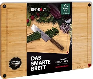 REDSALT großes Bambus Schneidebrett | rutschfestes Premium Küchenbrett | Cutting Board Holz bei…