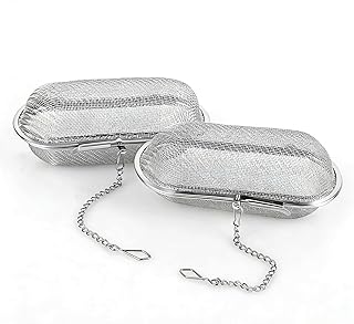 Gewürzsieb zum Kochen 2Stück, Kräutersieb mit Kette und Haken einhängen am Topfrand, Feinmasc…
