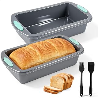 Brotbackform Silikon, 2 Stück Silikon Brotbackform, 1 Bürste + 1 Spachtel Set Brotform, 28 x 15…