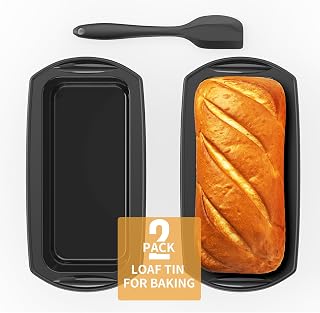 Ankway Rechteckige Brotbackform aus Silikon mit Teigschaber, Set mit 2 antihaftbeschichteten Sili…