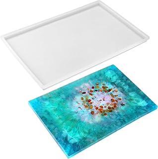 Epoxidharz Formen Groß, 30cm x20cm Silikonform Tablett Groß, Silikonformen Gießformen Tablett,…