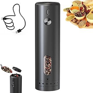 Salz und Pfeffermühle Elektrisch, Gewürzmühlen elektrisch mit USB-C Ladung – 110ml, Mahlen Ein…