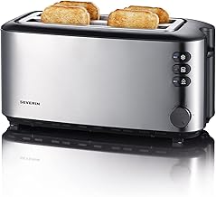 Severin Doppel-Langschlitztoaster mit eingebautem Brötchen-Aufsatz, für 4 Brotscheiben, Brotsch…